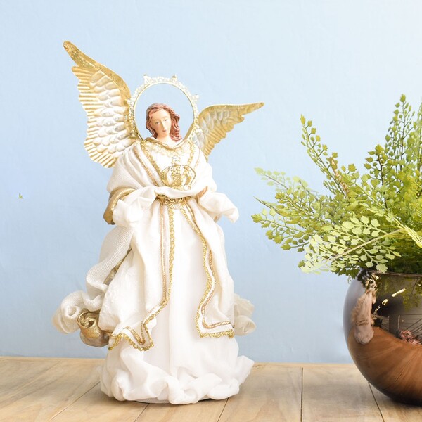 Anjo Natalino Dourado Com Asas | Natal Formosinha